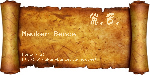 Mauker Bence névjegykártya